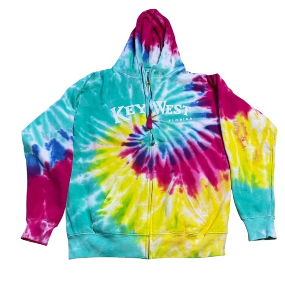 Key West Florida Tie Dye Hoodie Zero Gravitee Full Zip Sweatshirt‎